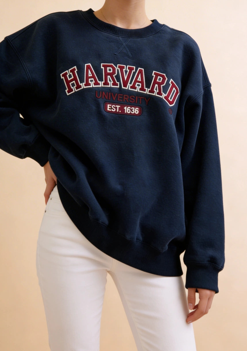 Bluza oversize crewneck Harvard University