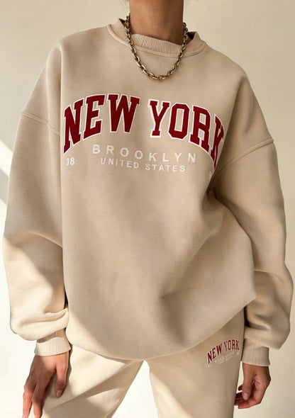 Luźna bluza oversize z napisem New York