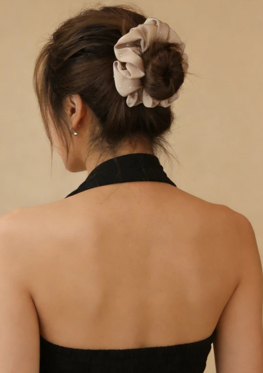 Frotka do włosów scrunchie z połyskującymi drobinkami