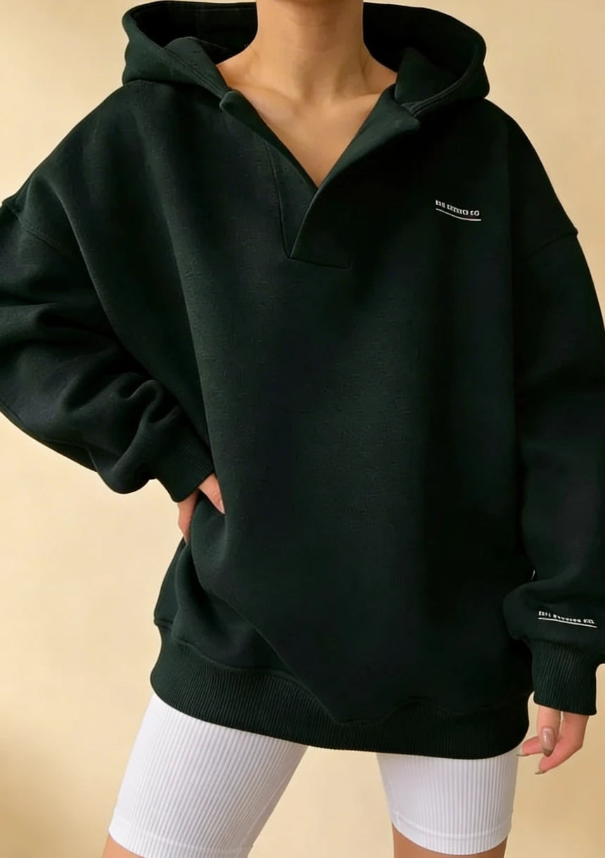 Luźna bluza oversize z kołnierzykiem