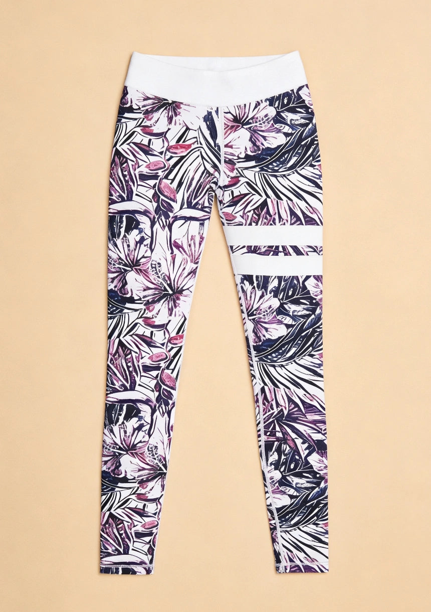 Legginsy sportowe kwiaty