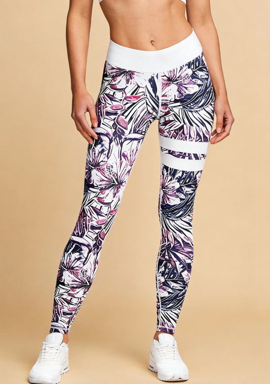 Legginsy sportowe kwiaty