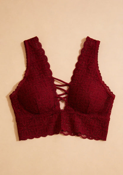 Biustonosz koronkowy bralette gorsetowy przód