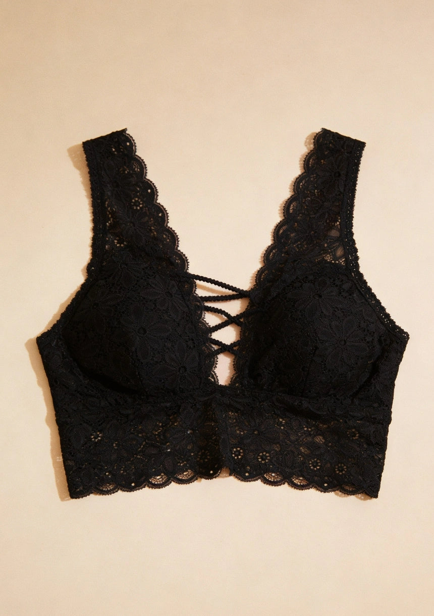 Biustonosz koronkowy bralette gorsetowy przód