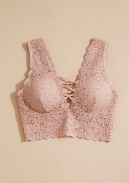 Biustonosz koronkowy bralette gorsetowy przód