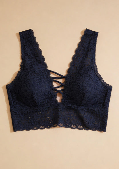 Biustonosz koronkowy bralette gorsetowy przód
