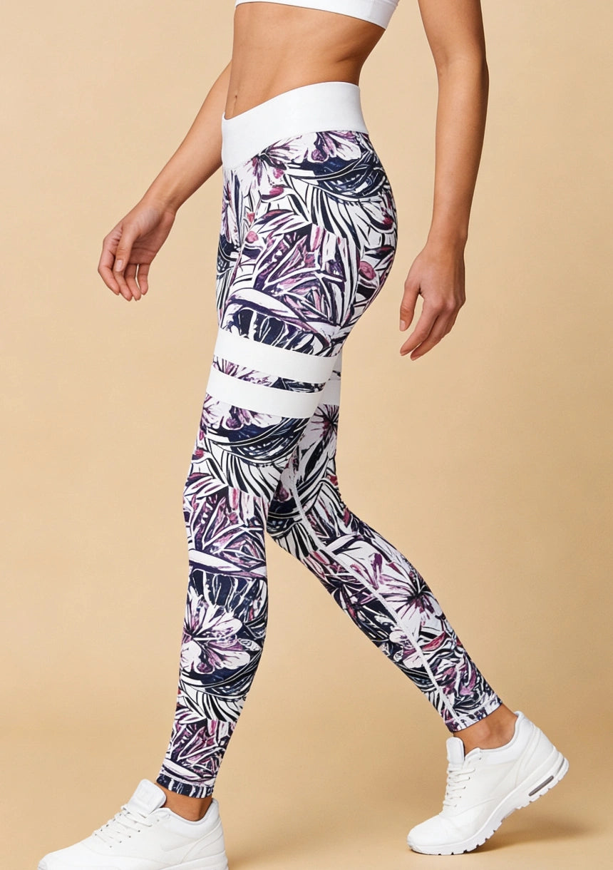 Legginsy sportowe kwiaty