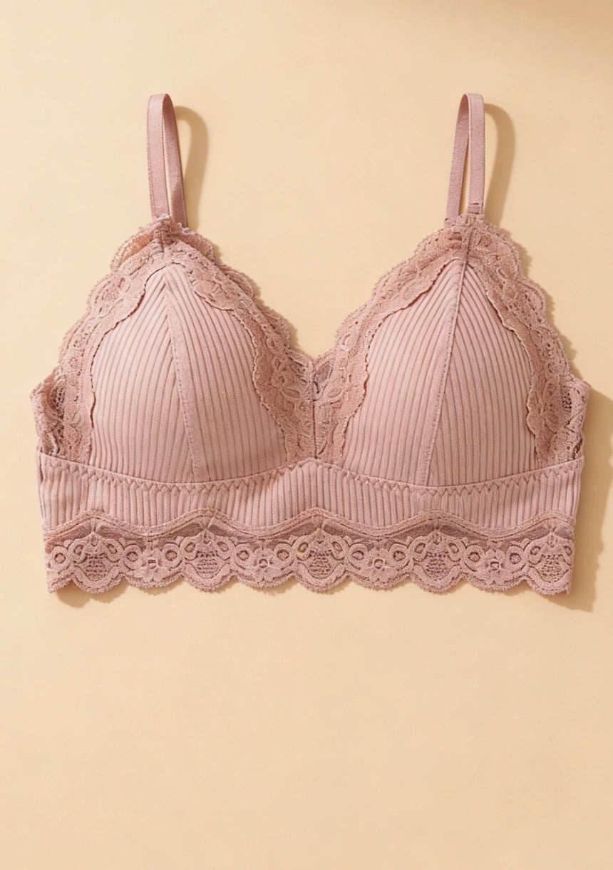 Biustonosz bralette prążkowany materiał