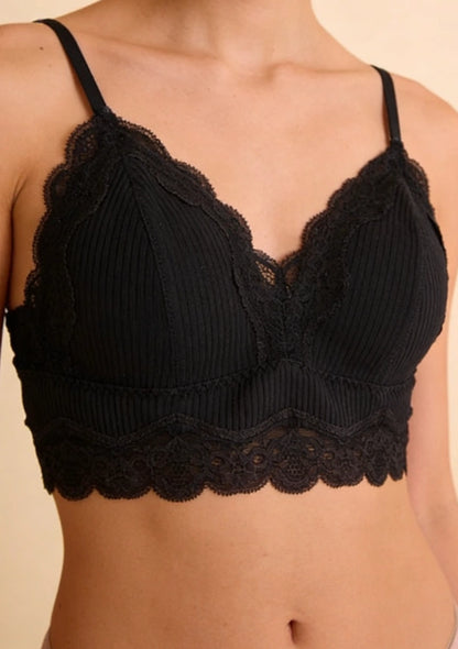 Biustonosz bralette prążkowany materiał