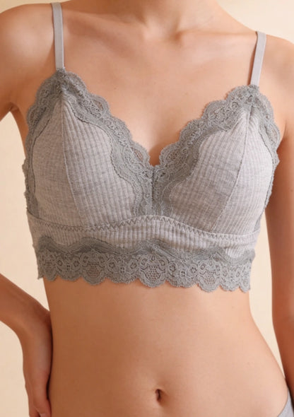 Biustonosz bralette prążkowany materiał