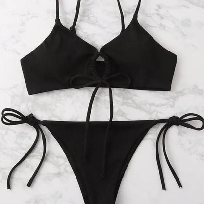  Strój kąpielowy dwuczęściowy bikini z wiązaniem z przodu